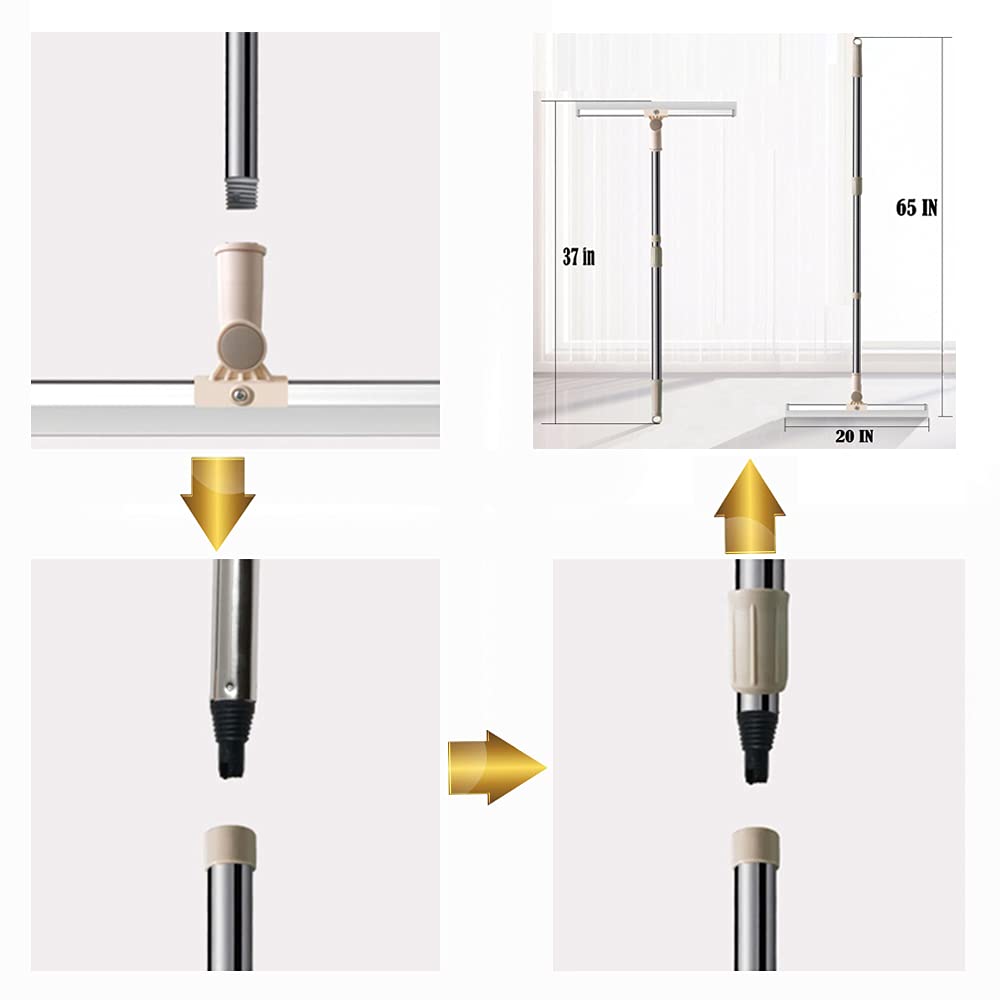 Floor Squeegee Silicone Blade Long Handle